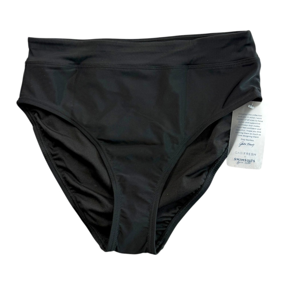 New Gabi Fresh x Swimsuits For All High Waist Bikini Bottom Sz 12 Black Swim‎